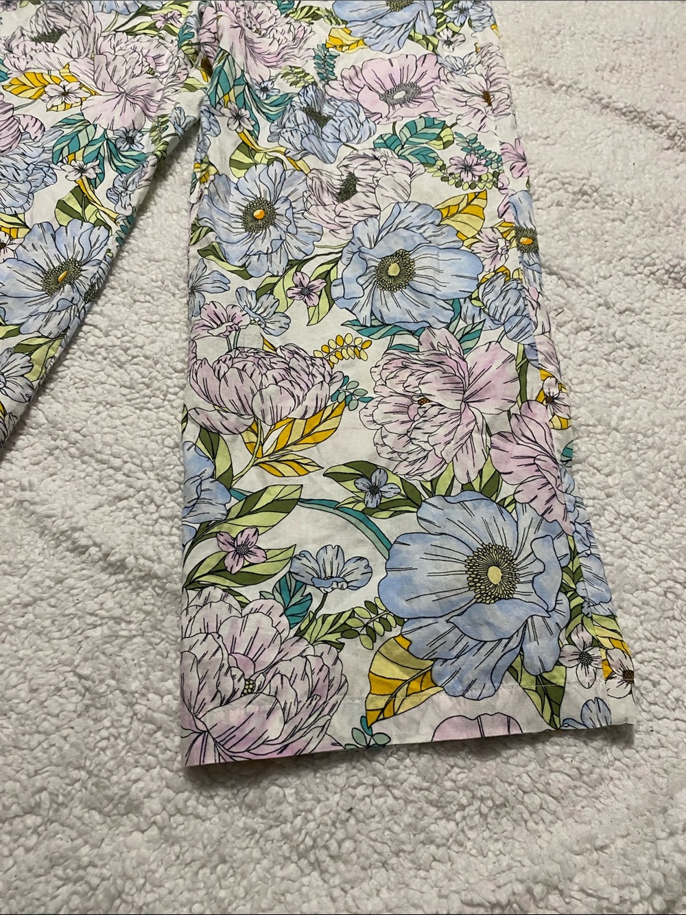 Gap Womens size Lg Floral Cotton Lounge Pants in Pastel Multicolor leafy Print - Picture 8 of 16